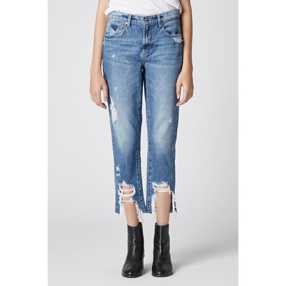 BlankNYC size 24 The Madison Crop high Rise Distressed Jeans in happy Hour - Picture 2 of 9